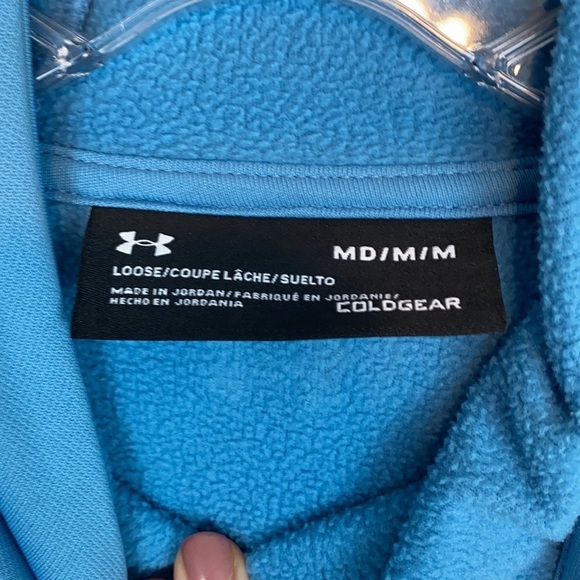 Under Armour Blue Hooded Sweatshirt Size Medium - Picture 6 of 9